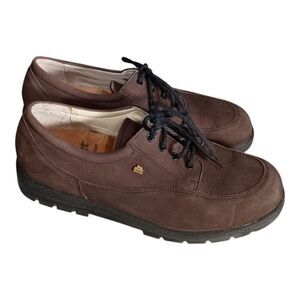 Finn Comfort Shoes Brown Leather Lace up Low Top Women's 7.5 C Made in Germany